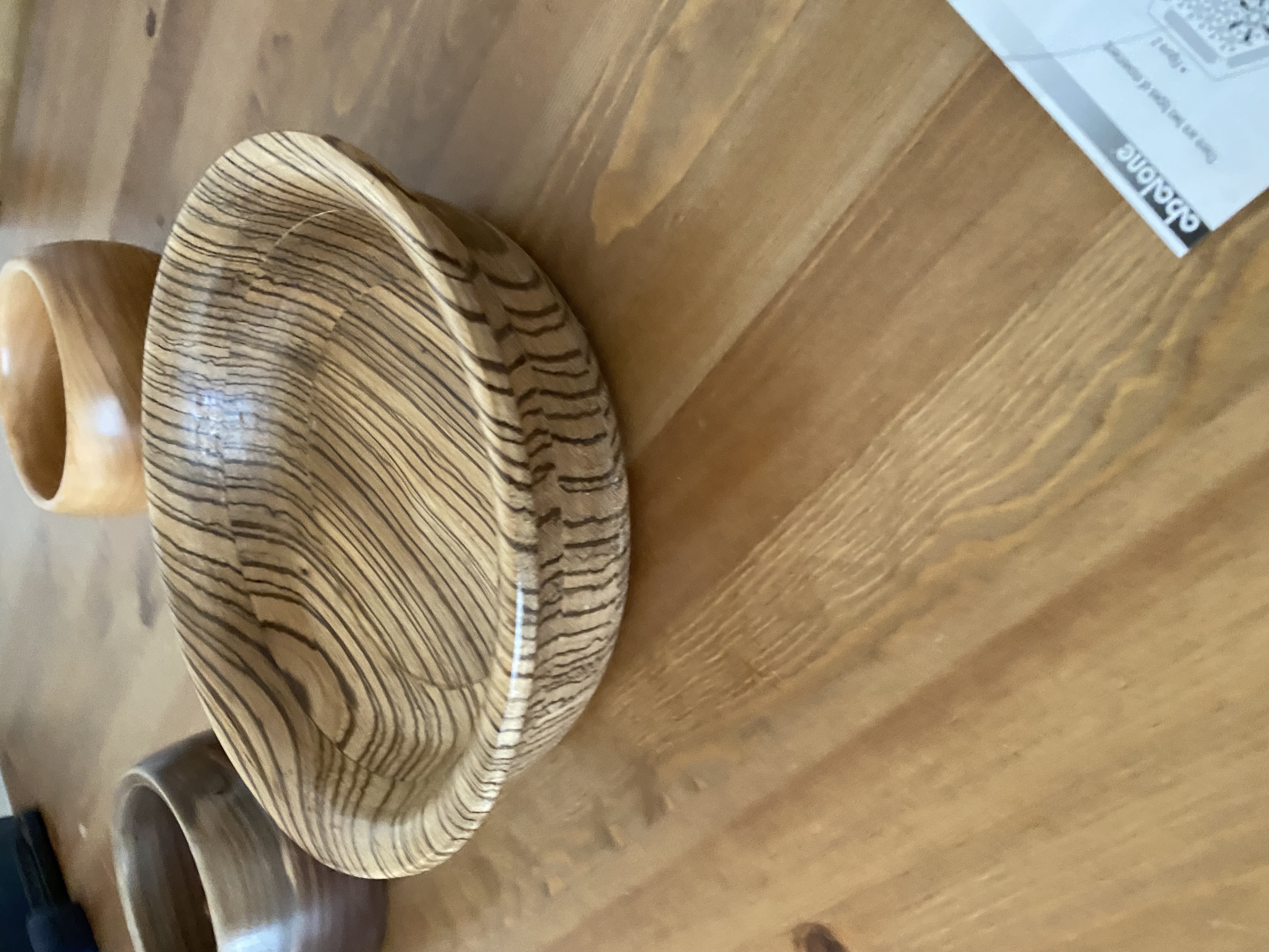 Zebrawood Shallow Dish — Zebrawood