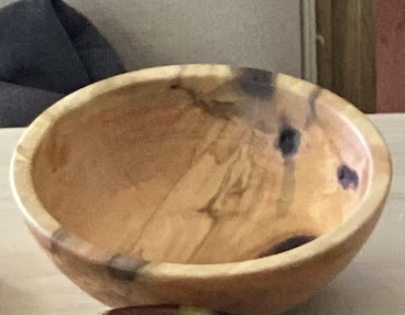 Pecan Bowl with Bark Edge — Pecan