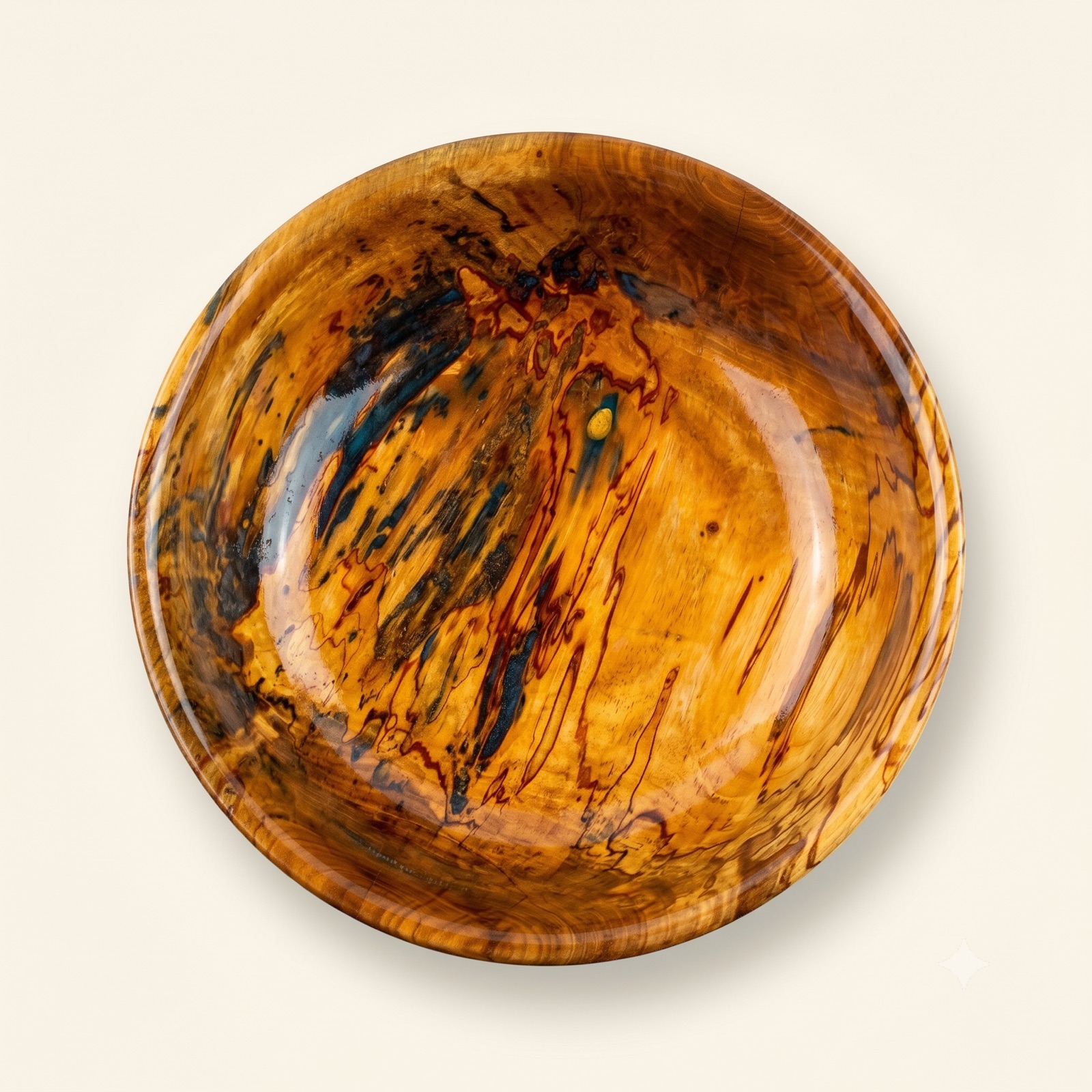 Large Spalted Gum & Epoxy Bowl — Spalted sweet gum & epoxy