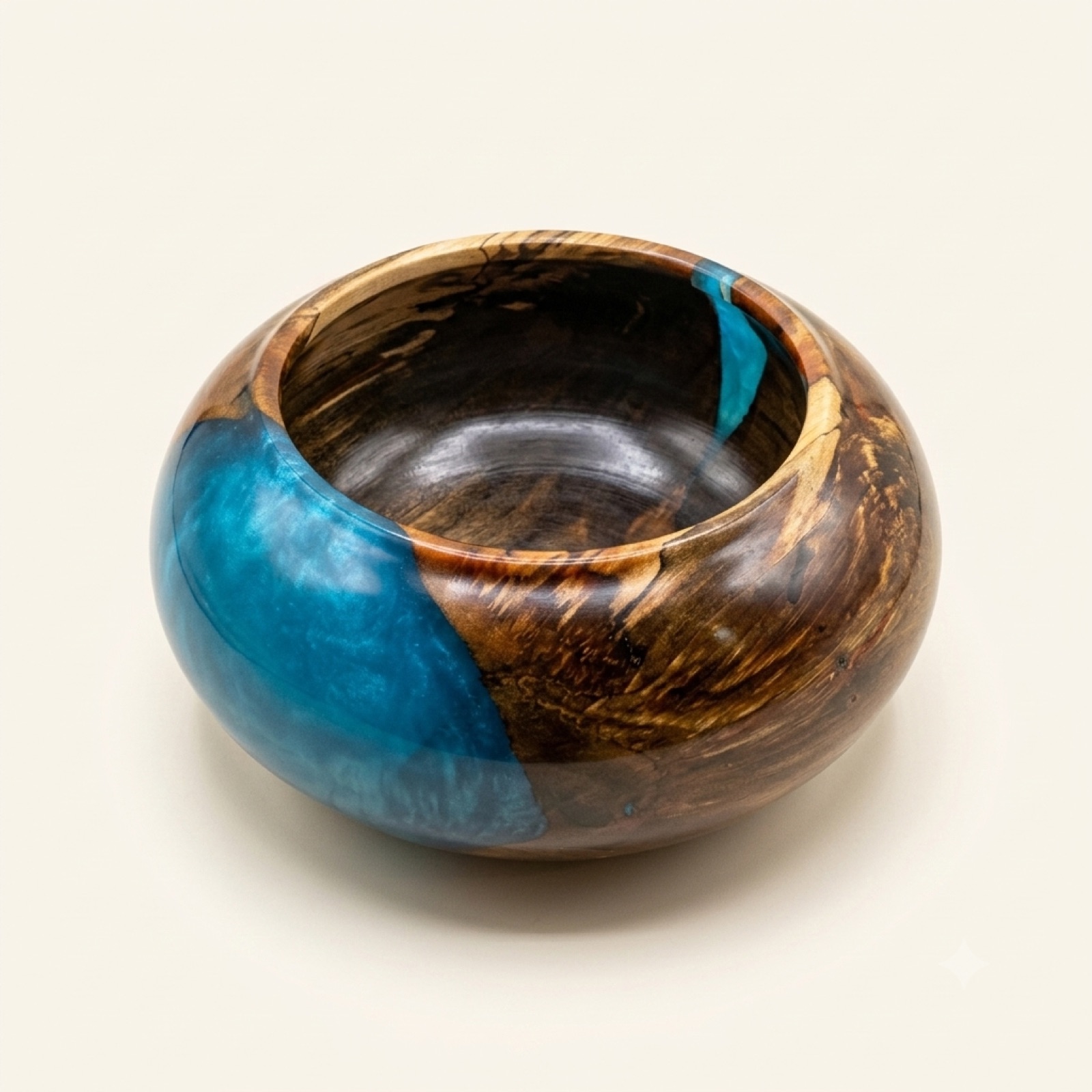 Sweet Gum & Blue Epoxy WoodArt Bowl — Sweet gum & blue epoxy