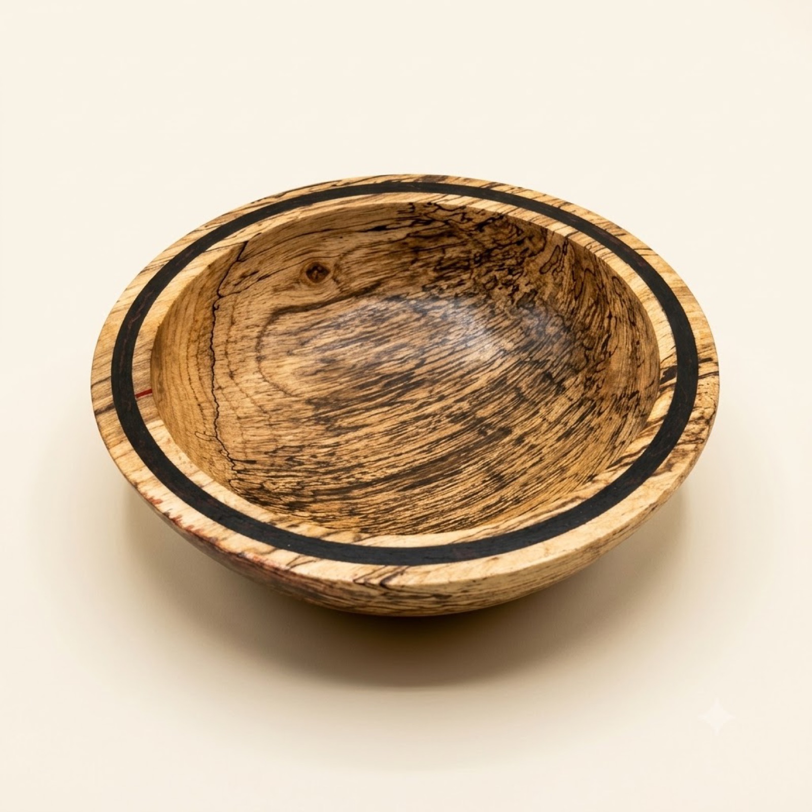 Spalted Gum Bowl with Black Epoxy Inlay — Spalted sweet gum & epoxy